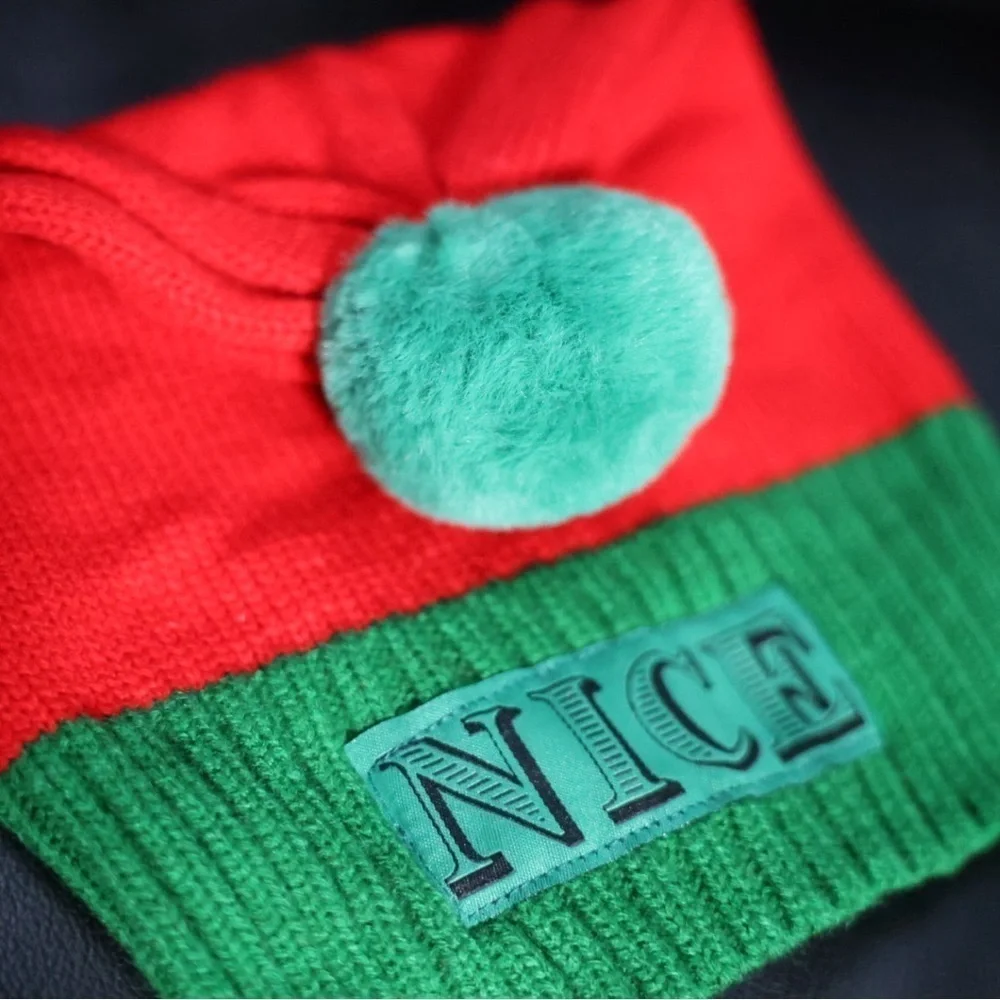 𝙁𝙍𝙀𝙀 🅽🅴🆆 NICE X-mas beanie Christmas unisex festive  holiday funny gift